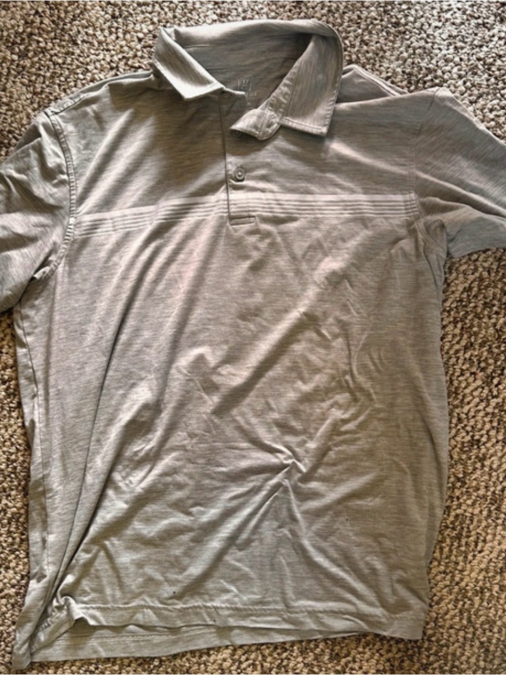 George Men's Light Gray Polo with Subtle Chest Stripe